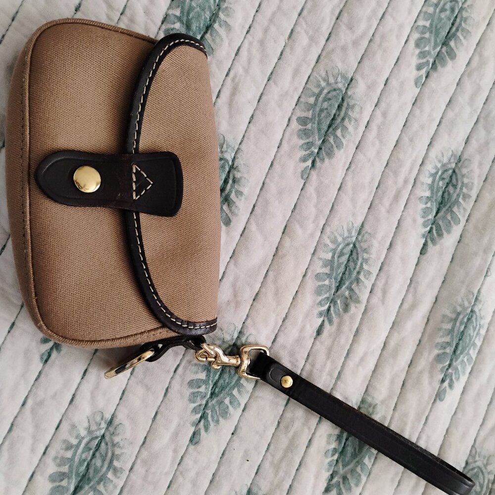 Dooney & Bourke canvas & leather wristlet